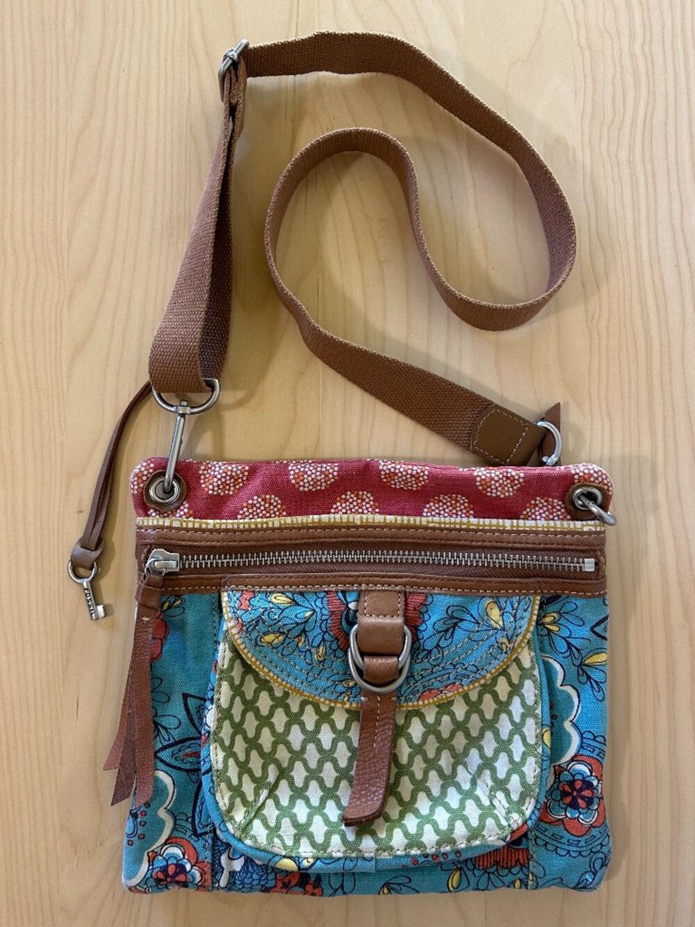 Fossil Patchwork Crossbody Bag Multicolour